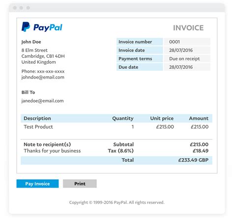 Email Invoices Business Solutions Paypal Gl
