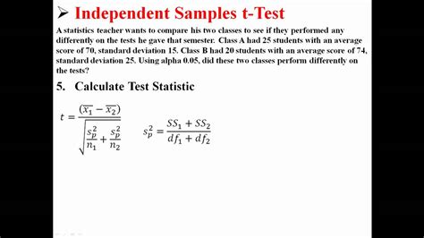 Independent Samples T Test Formula Slide Share