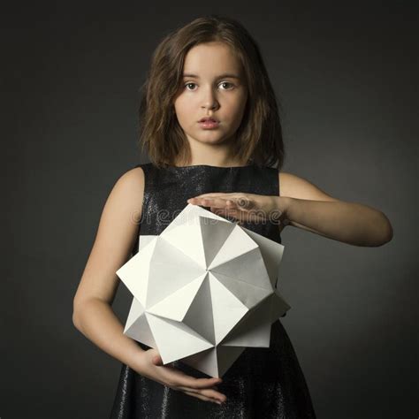 Teen Girl With Paper In Hand Polygon Figure Stock Photo Image Of