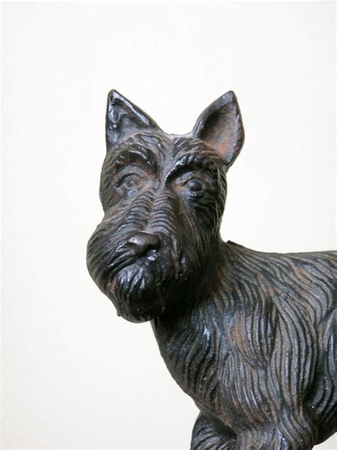 Vintage Cast Iron Door Stop Black Scotty Dog By Bohoquilts