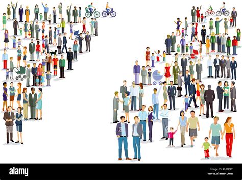 People Groups Directions Illustration Stock Photo Alamy