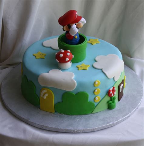 Peach's birthday cake was baked for a celebration. Super Mario Bros Cake - CakeCentral.com
