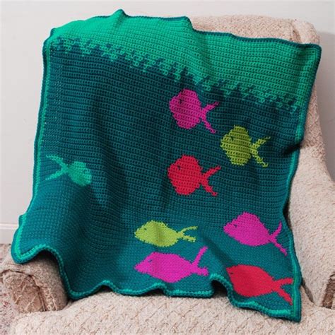 Tropical Fish Afghan Tropical Fish Crochet Afghan Blanket Pattern