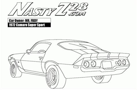 Printable Camaro Z28 Rear View Coloring Pages For Boys Letscolorit