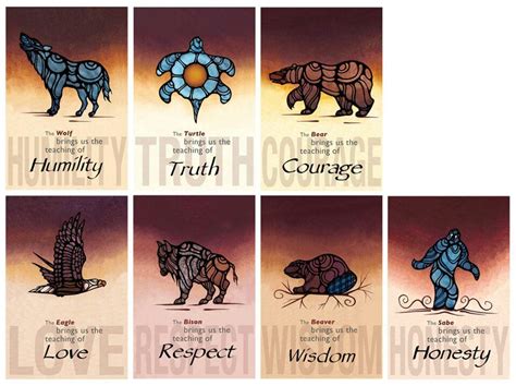 Six Different Types Of Animals With The Words Humility Truth Courage