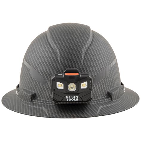 hard hat premium karbn™ non vented full brim class e with headlamp 60346 klein tools
