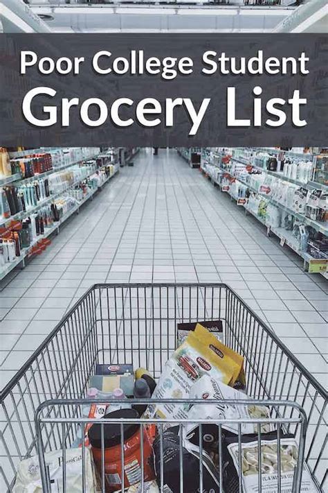 Poor College Student Grocery List Printable So Simple Ideas