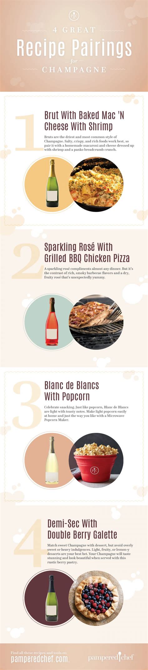 4 Great Recipe Pairings For Champagne Infographic Pampered Chef Blog