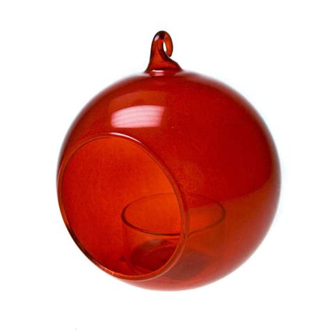 Glass Bauble Hanging Tealight Holder Red By Garden Selections