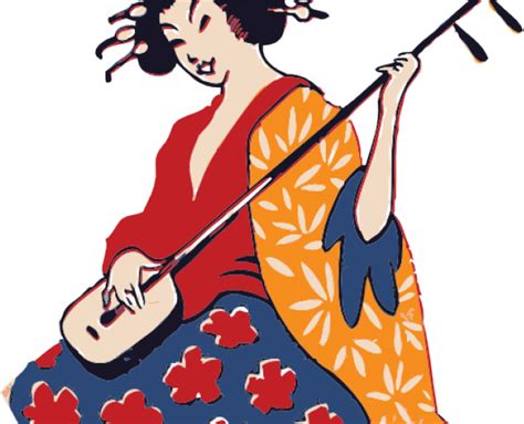 Geisha Clipart Japanese Ninja Traditional Geisha Playing A Shamisen 1