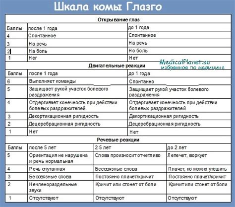 Дженнетт (институт неврологических наук университета глазго). Что такое Шкала комы Глазго (ШКГ)?