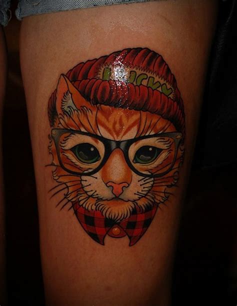 Cat Tattoo On Leg 03122019 №039 Cat Tattoo
