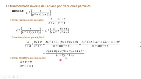 Transformada Inversa De Laplace Por Fracciones Parciales Ejemplo 2