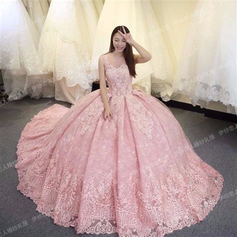 Vinca Sunny Pink Ball Gown Wedding Dresses Vestido De
