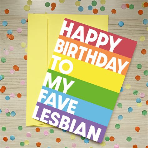 Happy Birthday To My Fave Lesbian Birthday Card Birthday Card Etsy Hong Kong