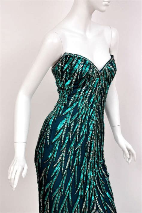Bob Mackie Green Fully Beaded Gown At 1stdibs