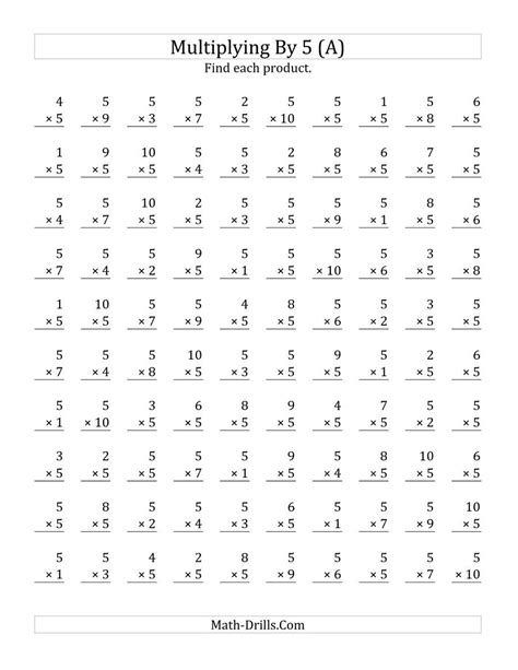 Multiplication Timed Test 0 10 Free Printable Eda