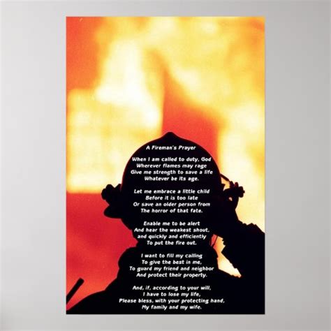 A Firemans Prayer Poster Zazzle