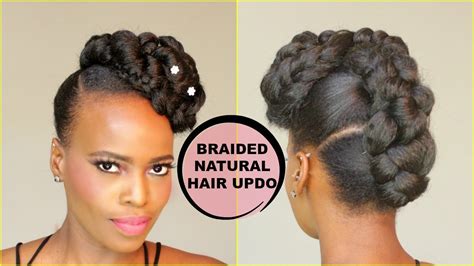 Though it may be challenging sometimes, the result is definitely worth all the efforts. FAUX FRENCH BRAID UPDO NATURAL HAIR TUTORIAL - YouTube