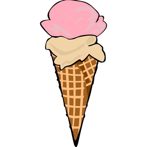 Color Vector Illustration Of Two Ice Cream Scoops In A Cone Free Svg