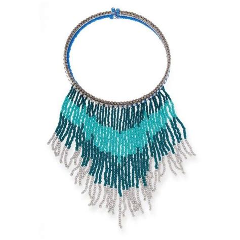 Erica Lyons Turquoise Bead All About It Collection Fringe Bib Necklace