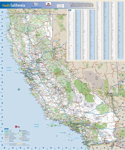 Large Detailed Road Map Of California State California State Large