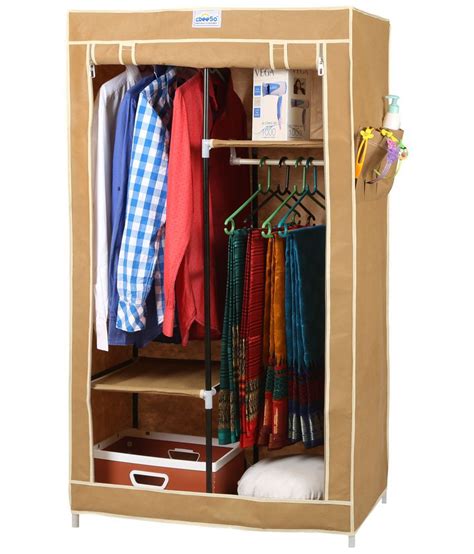Cbeeso Folding Almirah With Double Rod Hanging Space Cb225 Beige Buy