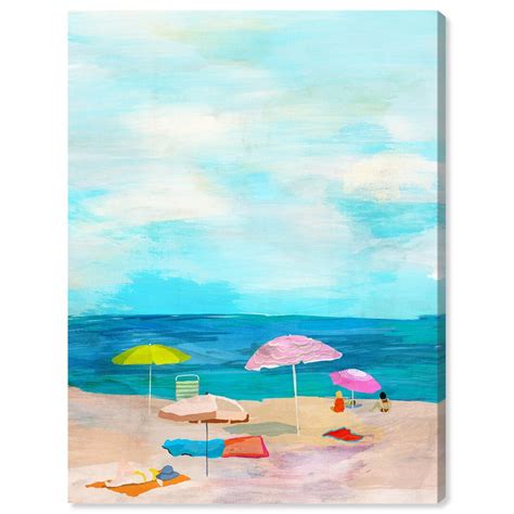 East Urban Home Beach Days Bright Graphic Art Print On Canvas In