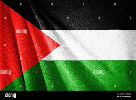 Palestine Flag On Towel Surface Illustration With Country Symbol Stock