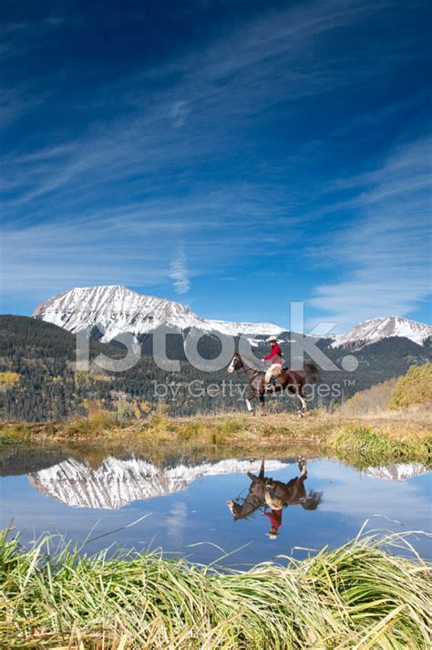 Horseback Riding Mountain Landscape Stock Photo Royalty Free Freeimages