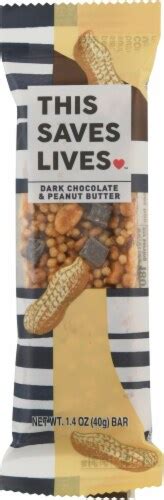 This Saves Lives Dark Chocolate And Peanut Butter Bar 1 4 Oz Harris Teeter