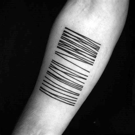 Simple abstract style black ink lines tattoo on leg - Tattooimages.biz
