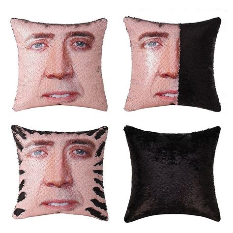 Nicolas Cage Pillow Sequin Pillow Nicolas Cage Pillow Case Etsy