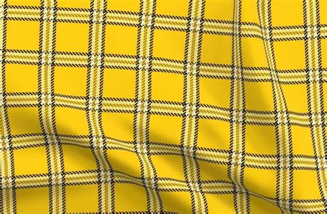 90s Yellow Plaid Fabric Chers Plaid By Etsy Plaid Fabric Yellow