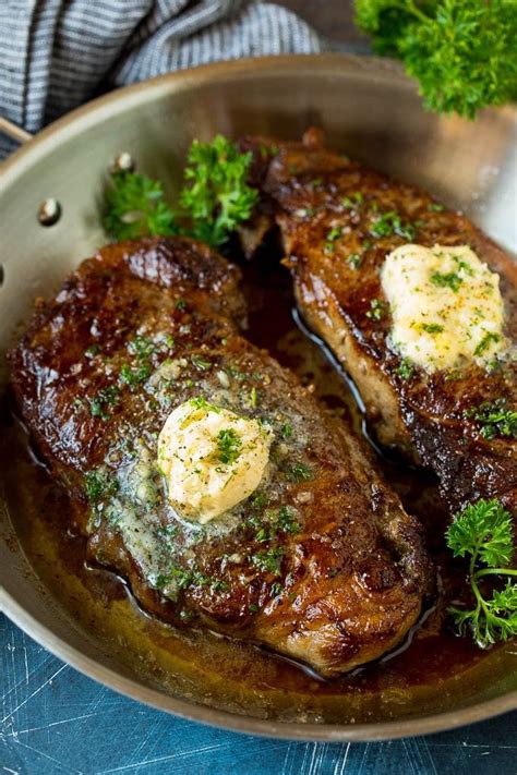 Brown the steaks in the skillet for 2 to 3 minutes per side. Sirloin steak seared to perfection and topped with garlic ...