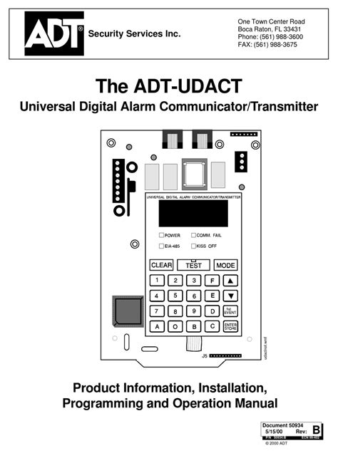 Adt Udact Product Information Pdf Download Manualslib