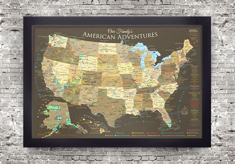 Us Map And National Park Map Poster Illustrated Usa Map Etsy