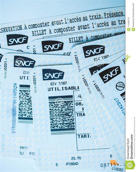 Stack Of Multiple Sncf Train Tickets Seen From Above Editorial Stock