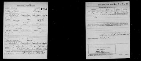 Wwi Draft Registration 1917 1918