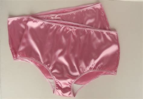 Minimalist Pink Satin Panties Retro Charm Available In Hers Etsy