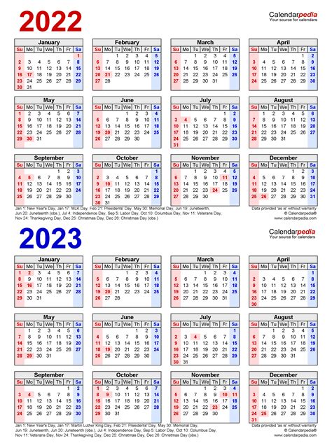 2022 And 2023 Calendar Printable
