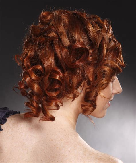 Long Curly Formal Updo Hairstyle Burgundy Red Hair Color