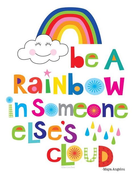 Be A Rainbow In Someone Elses Cloudkids Wall Decor Kids Wall Art