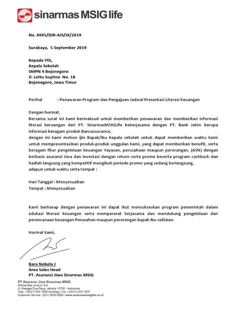 Surat Permohonan Presentasi Smpn 4 Bojonegoro Pdf Pdf