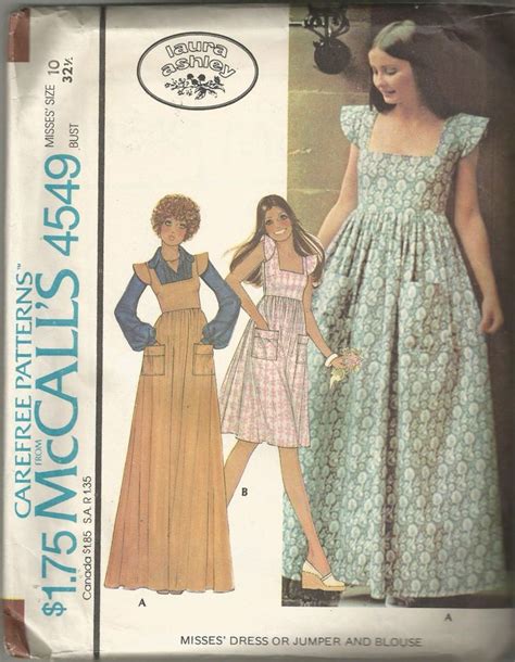 Mccalls 4549 Laura Ashley Dress Sewing Pattern 1975 Vintage 70s Square