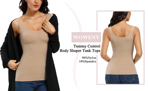 Woweny Shapewear Tank Tops For Women Tummy Control Vest Body Shaper At