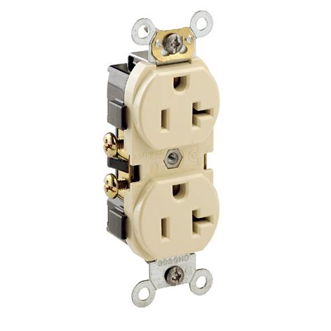 Leviton 20 Amp Commercial Grade Self Grounding Duplex Receptacle Brown