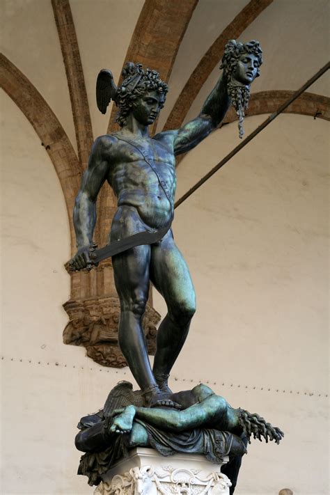 Perseus With The Head Of Medusa In By Benvenuto Cellini Florence Bronze