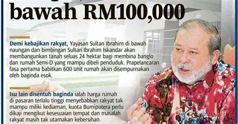 Rebut peluang ini dengan segera! Johor Kini: Sultan Johor 'hadiahkan' rumah banglo, rumah ...