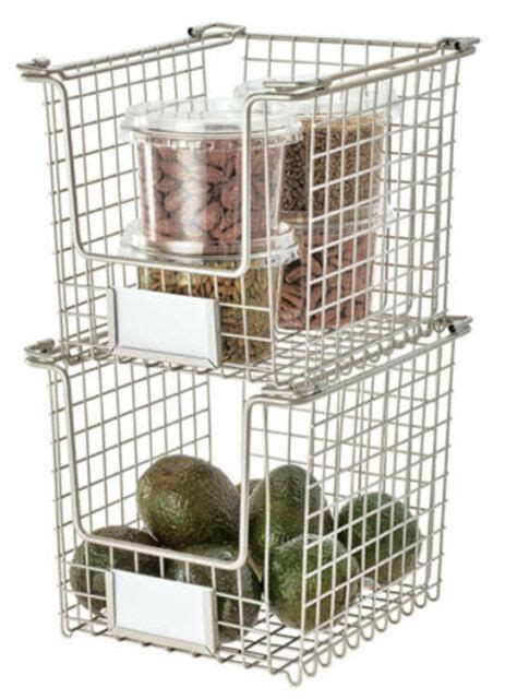 Interdesign Classico Stackable Basket 8 X 10 X 775 Small Pack Of 2